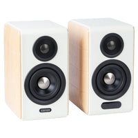 Edifier S880DB MKII Hi-Res Audio Wireless with LDAC 88W RMS Bluetooth Active 2.0 Bookshelf Speakers - White-Hi-Fi acoustic architecture: Both the tweeter and mid-bass units have been upgraded. The tweeter now features a 1.25-inch titanium dome (up from 1 inch), with a voice coil diameter increased to 25mm (from 19mm), and neodymium magnets, delivering crystal-clear and transparent highs. The redesigned 3.75-inch mid-bass driver enhances mid-range clarity and extends bass down to 50Hz, providing a more solid