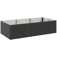 Outsunny Galvanized Raised Garden Bed - 94.5" L x 47" W x 24" H - Dark Grey-23.6"(60cm) extra deep design is suitable for deep-rooted plants 