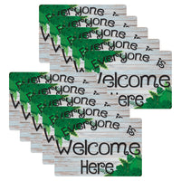 Ashley Productions Smart Poly Computer Mouse Pad - Everyone is Welcome Here - Beech Wood/Greenery - 10 Pack-Start your day on the right note with these stylish and functional accessories that feature inspiring quotes and positive sayings.
