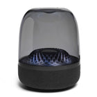 Harman Kardon Aura Studio 4 - Black-Aura Studio 4's signature transparent dome amplifies and radiates elegant ambient illumination in all directions. Inspired by the beauty of the natural world, the shifting patterns and colours of the diamond-effect lighting bring that same sense of wonder to any space. Choose between 5 distinct animated themes to match the mood of your music—and delight your senses.