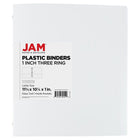 JAM Paper - Classeur en plastique de 2 -5 cm - blanc - 3 anneaux-Taille : 1" de largeur | Peut contenir jusqu'à 175 feuilles de papier.
