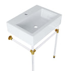 Modway - Redeem Fixation murale en acrylique de 24" Vanette de salle de bain - Blanc clair-Capsules de pied non marquées