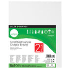 Daler-Rowney Simply - Stretched Canvas - 8" x 10" - White - 2 Pack-Durable, triple-primed, medium grain texture, and 100% acid-free cotton canvas
