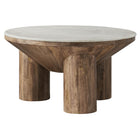 Modway - Ellison Rond de 33 po Bois Table basse avec dessus en marbre - Noyer-Table basse ronde de 33 pouces