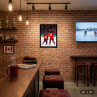 Frameworth - Celebrini et Marner celebration en prolongation Hockey Canada 2026 - toile encadree - 22.5" x 31.5"-Reproduction sur toile haute resolution de qualite museale avec precision des couleurs eclatante. Toile professionnellement etiree avec cadre en bois noir concue pour un affichage durable
