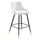 Modway Adorn Performance Velvet Bar Stool - White-Vintage Modern Bar Stool