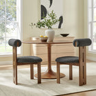Modway - Torian Tissu Boucle Chaise à manger - Charbon de bois en noyer - Ensemble de 2-Jambe arrière à double poutre