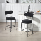 HOMCOM 27" Counter Height Modern Bar Stools - Black - 2 Pack-Built-in footrest gives your legs a place to relax while you sit
