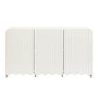 Modway Dahlia 55.5" Fluted and Scalloped Sideboard Storage Cabinet - White-Push-to-Open Doors
