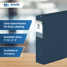 Davis Group Premium Economy Binder - Round Ring - 2" - Navy Blue - 6 Pack-Round Ring, Non-Locking