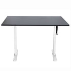 Ezywork - Bureau assis-debout réglable en hauteur manuellement - Structure blanche / Plateau noir-Plateau de table d'une seule pièce 48" x 24" (120 cm x 60 cm)