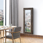 HOMCOM Farmhouse Full Length Mirror - 23.6" W x 59.1" H - Brown-2 Way to fix: wall mounting or leaning against wall(stand not included), horizontally or vertically 