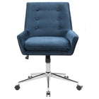 FurnitureR - Chaise de bureau capitonnée en tissu - Bleu-Design élégant, ajoutant une belle touche à votre environnement professionnel ou à votre bureau à domicile