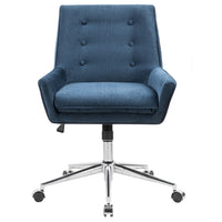 FurnitureR - Chaise de bureau capitonnée en tissu - Bleu-Design élégant, ajoutant une belle touche à votre environnement professionnel ou à votre bureau à domicile