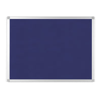 MasterVision Ayda Felt Bulletin Board - Aluminum Frame - 24" H x 36" W - Blue-Self-healing blue fabric will not show pinholes for long-lasting use