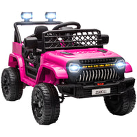 Qaba 12V Kids Ride on Truck Car with Remote Control, Openable Doors - Pink-12V kids UTV possesses dual motors, offering 60 minutes of run time 