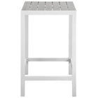 Modway Maine Outdoor Patio Bar Table - White Light Grey-Light Grey Synthetic Wood Slats