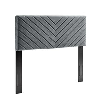 Modway Alyson Angular Channel Tufted Performance Velvet King/California King Headboard - Charcoal-Glam Deco Headboard