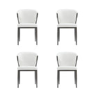 Manhattan Comfort Kirsten 20.5" Modern Leatherette Upholstered Dining Chair - White - Set of 4-Modern Dining Chair for Dining Room and Task Use. Set of 4
