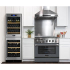 Kucht 36" KNG Series Pro Style Propane Gas Range - Stainless Steel/Cement Grey-Matching the power of professional kitchens, this range features a 22,000 BTU convection oven and a 10,000 BTU broiler