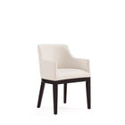 Manhattan Comfort - Lot de 2 fauteuils de salle à manger modernes Gansevoort 57 cm, revêtement en similicuir crème-Capacité de poids 136 kg