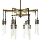 Modway - Resolve Lumière de plafond en laiton ancienne Lustre pendentif-Cordes de corde noires