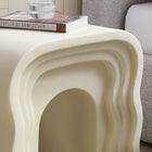 Modway Jorin Squiggle Side Table - Ivory-Movable Acrylic Shelf