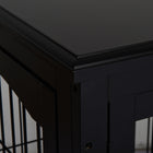 PawHut 26" Wooden Pet Crate Kennel with Double Door Entrance - Black-The cage top is large for you to place pet products on it 