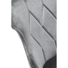 Manhattan Comfort - Lot de 2 chaises de salle à manger traditionnelles Reine 19,7 po en velours gris et noyer-Livré chez vous entièrement assemblé Aucun assemblage requis