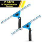 Gritt Commercial 14" Swivel Window Squeegee with Quick Release - 2 Pack-Handle swivels 180° to reach tight corners, edges and sills