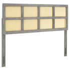 Modway Luana Cane Full Headboard - Grey-Full Wood Headboard