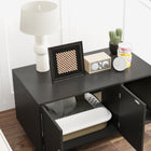 PawHut Cat Litter Box Enclosure End Table with Scratcher - Black-Features a side hole for easy cat access 