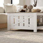 HOMCOM Farmhouse Coffee Table with Storage Shelf - Distressed Oak and Brown-Colour: Distressed Oak and Brown