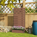 Outsunny Raised Garden Bed with Trellis for Climbing Plants - Light Brown-Outdoor-ready powder-coated aluminium frame

