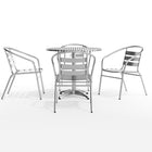Flash Furniture – Table ronde de 31,5 po en aluminium avec 4 sièges à traverses, intérieur/extérieur (TLH32RD017BCHR4)-Garantie de 2 ans sur les pièces seulement