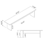 Manhattan Comfort Nomad 67.91" Modern Dining Bench - Grey-550 Lb. Weight Capacity