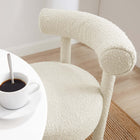 Modway Toulouse Boucle Fabric Dining Chair - Ivory-Comes Fully Assembled