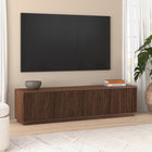 Hudson&Canal Hanson TV Stand for TV's up to 85" - Satin Walnut-Features easy assembly