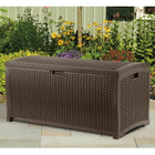 Suncast - Coffre de terrasse en résine tressée 73 gal - Java-Parfait pour ranger les coussins, les fournitures de jardin et le bois de chauffage.