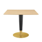 Modway Zinque 36" Square Dining Table - Gold Natural-Modern Dining Table