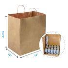 Reliabag Paper Bags - Twist Handles - 14" W x 10" D x 15.75" H - Kraft - 200 Pack-Carrying weight 17 lbs