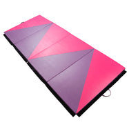Soozier Folding Gymnastics Tumbling Mat - Exercise Mat with Carrying Handles - 4' W x 10' L x 2" D-Versatility use, perfect for tumbling, exercise programs, pilates, stretching, yoga, martial arts, gymnastics, daycare activities, and more 