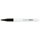 Staples Fine Tip Dry-Erase Markers - Black - 4 Pack-Low odour