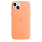 Apple Silicone Case with MagSafe for iPhone 15 Plus - Orange Sorbet-Model Compatibility: Apple iPhone 15 Plus