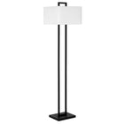 Hudson&Canal - Lampadaire Adair de 172 cm de haut avec abat-jour en tissu - Bronze noirci/blanc-Design moderne et contemporain pour votre salon, bureau, chambre ou coin lecture