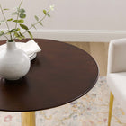 Modway Verne 28" Dining Table - Gold Cherry Walnut-Wood Grain Design