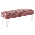 Modway Prologue Woven Performance Velvet Ottoman - Dusty Rose-Velvet Ottoman