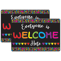 Ashley Productions - Smart Poly Tapis de bienvenue avec dos antidérapant - 15 -5" x 23 -5" - Tout le monde est le bienvenu ici - Cœurs - Lot de 2-Nos tapis de qualité supérieure sont conçus pour résister aux rigueurs de l'utilisation quotidienne en classe, ce qui les rend parfaits pour les zones à fort passage.