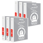 BAZIC Products 1" 3-Ring View Binder with 2 Pockets - White - 6 Pack-Hard Vinyl Cover