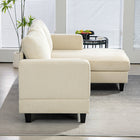 HOMCOM L Shape Sofa with Chaise Lounge - Beige-Reliable multilayer board frame with 8 legs supports up to 882 lb. (400 kg)